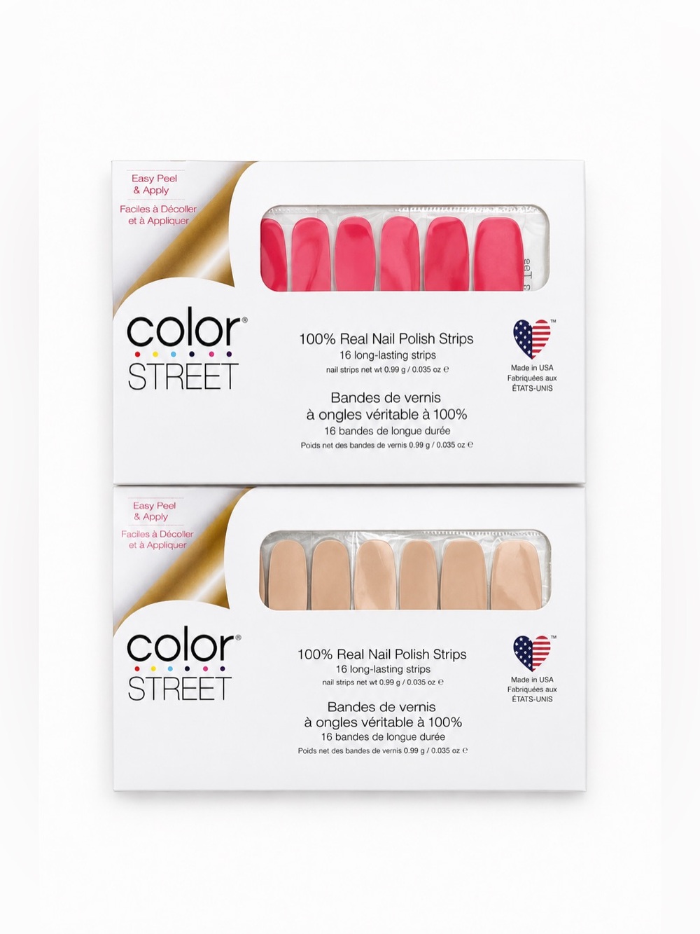 Color Street Nail Polish Strips 2 Pack Pink Nude New Sealed